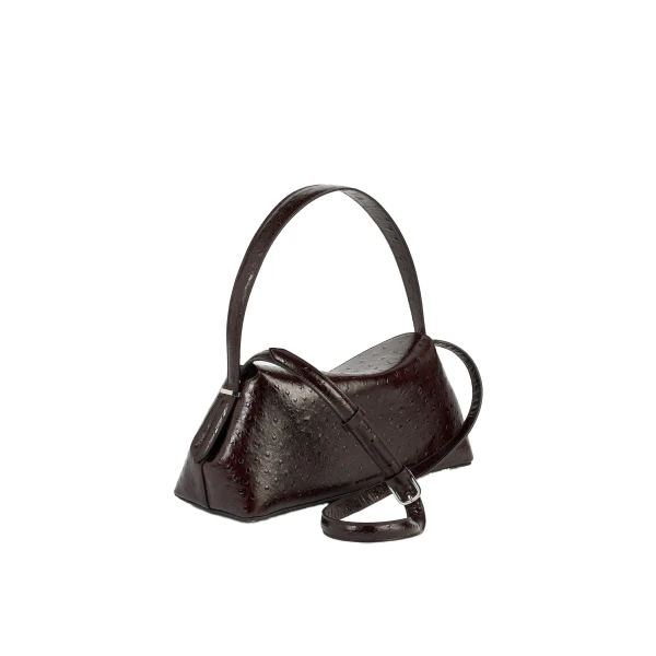 T-Lock ostrich-embossed shoulder in Bordeaux - Image 4