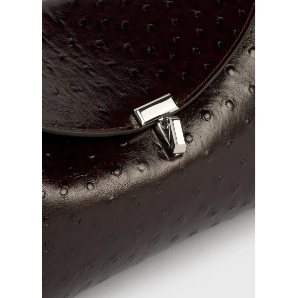 T-Lock ostrich-embossed shoulder in Bordeaux - Image 5