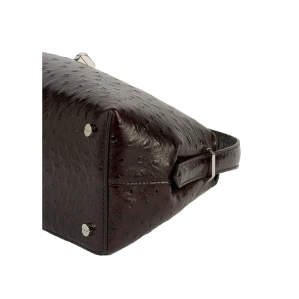 T-Lock ostrich-embossed shoulder in Bordeaux - Image 6