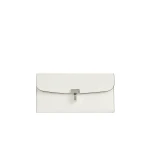 Toteme T-Lock palmellato-patent wallet in Off-white