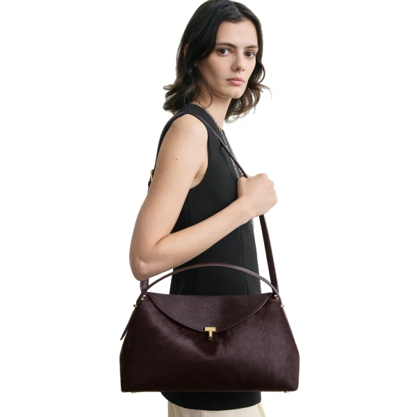 T-Lock pony hair top handle in Wine - Image 2