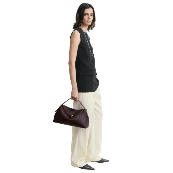 T-Lock pony hair top handle in Wine - Image 3