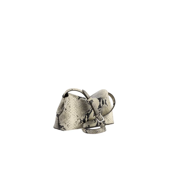 T-Lock python-embossed clutch in Black / Ecru - Image 4