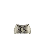 Toteme T-Lock python-embossed clutch in Black / Ecru