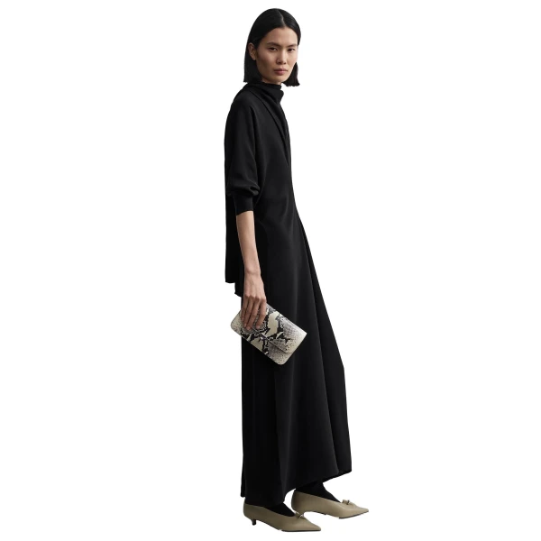 T-Lock python-embossed crossbody in Black / Ecru - Image 3