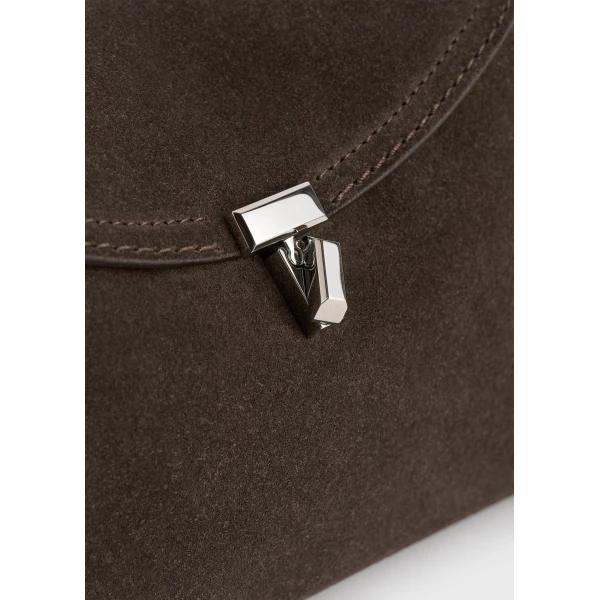 T-Lock suede clutch in Brown - Image 4