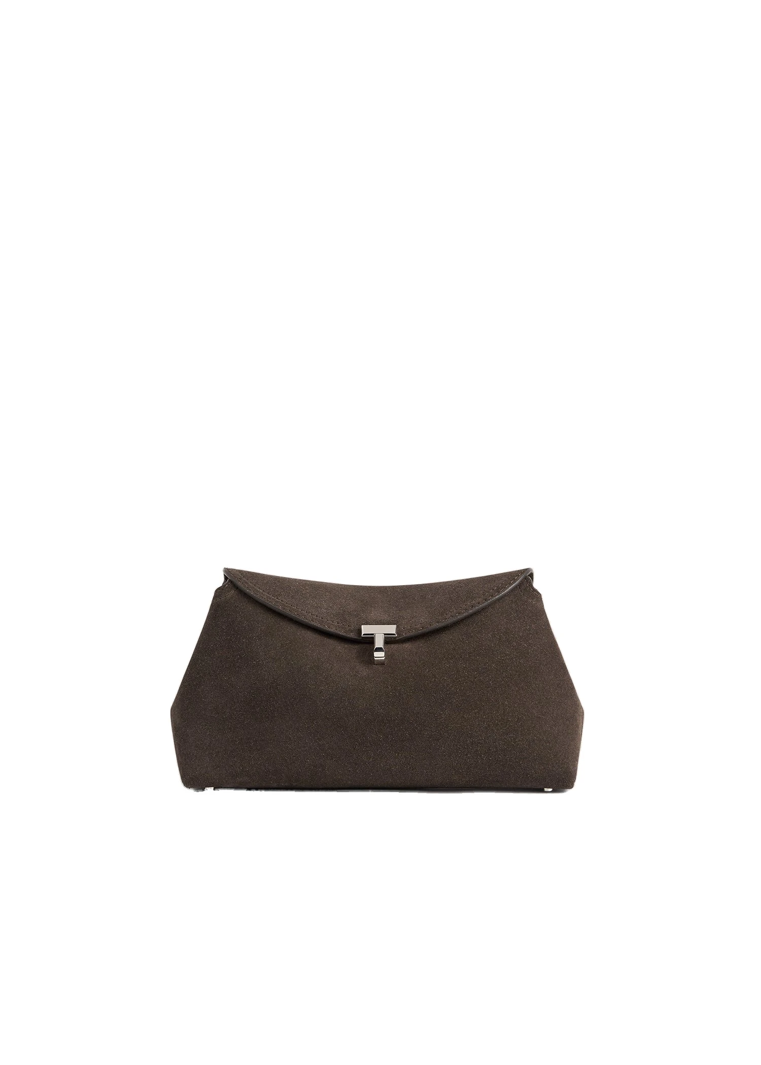 T-Lock suede clutch in Brown