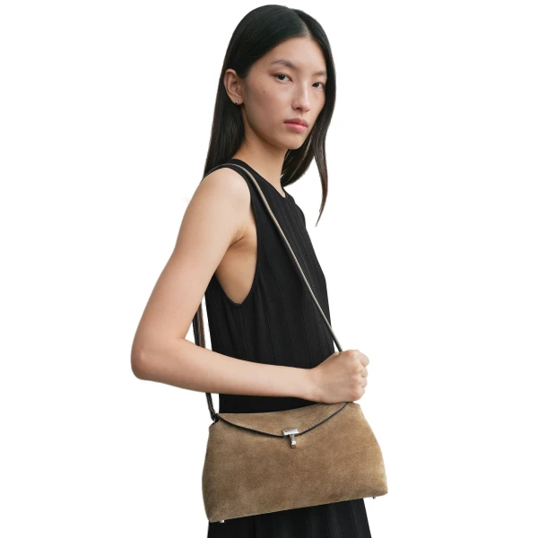T-Lock suede clutch in Tobacco - Image 4