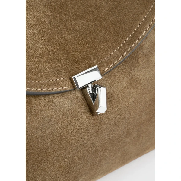 T-Lock suede clutch in Tobacco - Image 5
