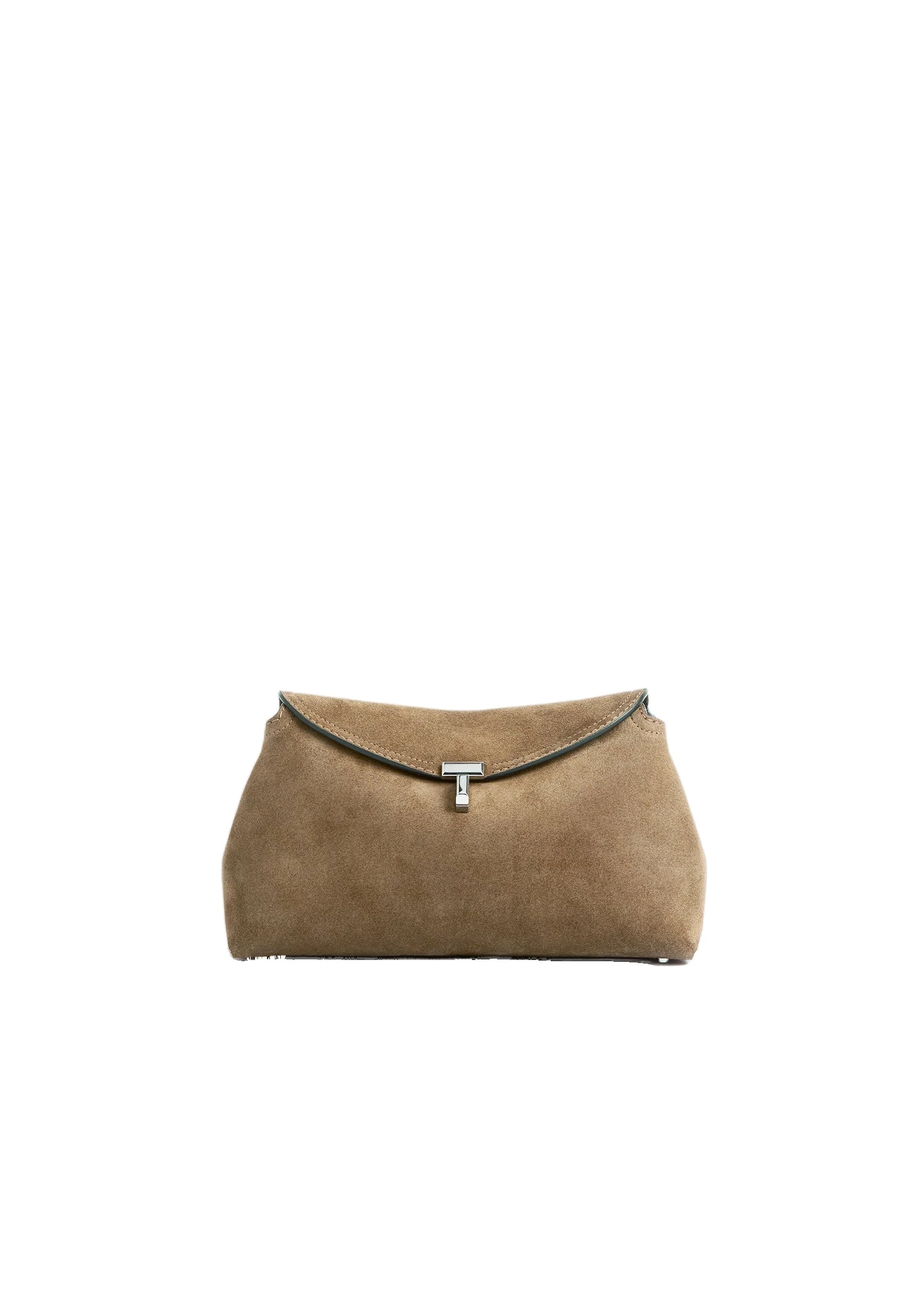 T-Lock suede clutch in Tobacco