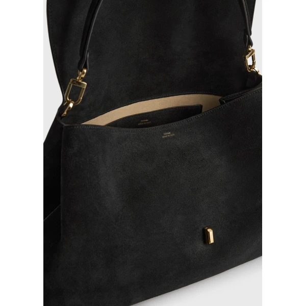 T-Lock suede satchel in Black - Image 6