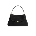 Toteme T-Lock suede satchel in Black