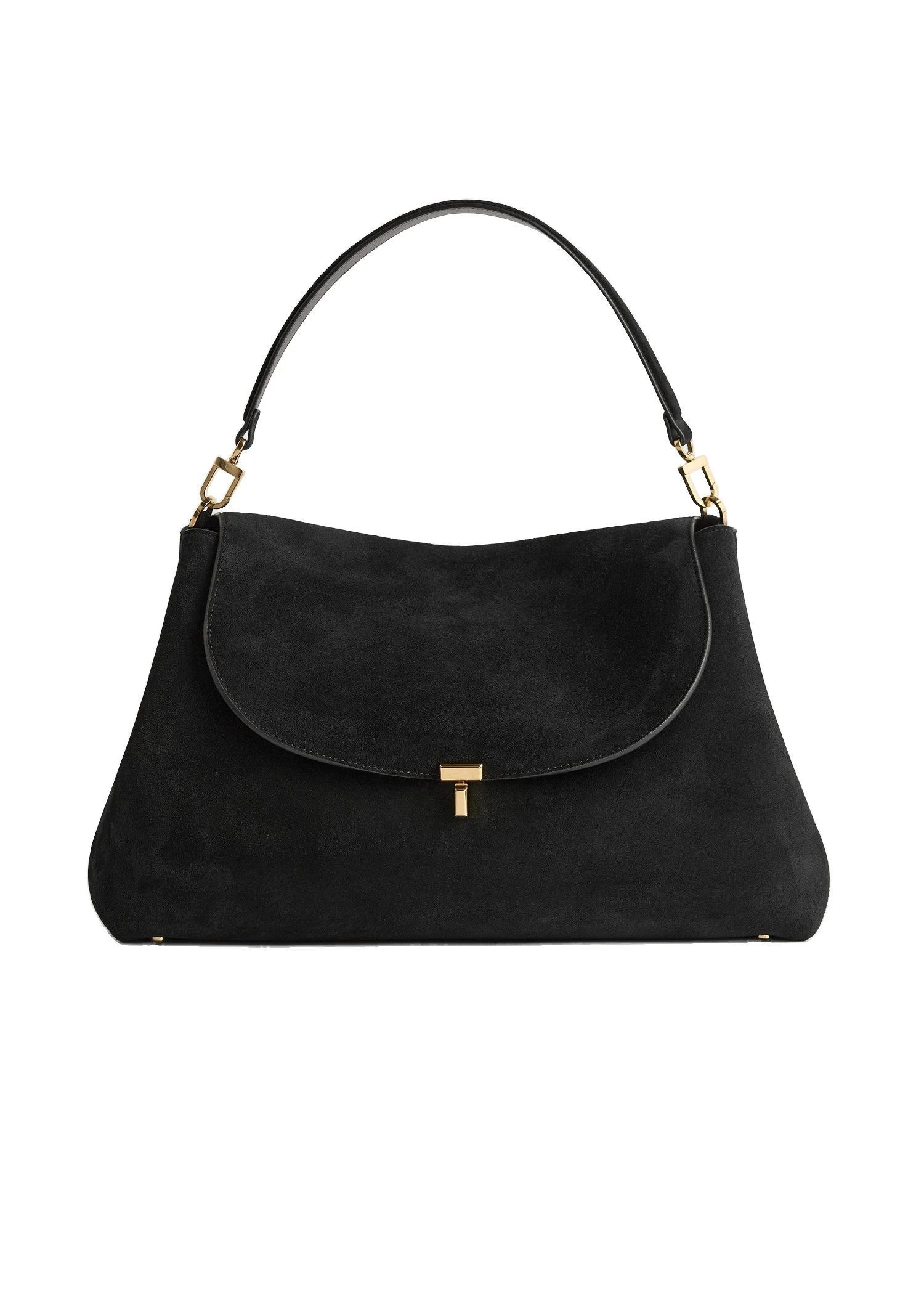 T-Lock suede satchel in Black