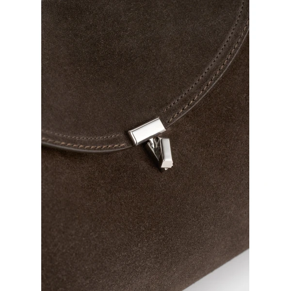 T-Lock suede top handle in Brown - Image 4