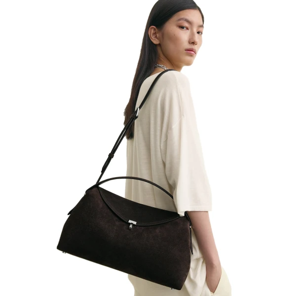 T-Lock suede top handle in Espresso - Image 2
