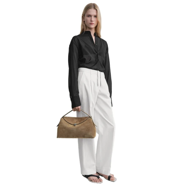 T-Lock suede top handle in Tobacco - Image 3