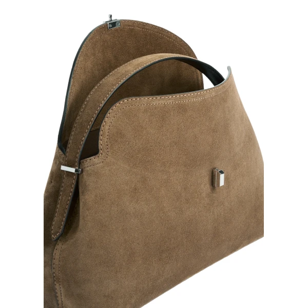 T-Lock suede top handle in Tobacco - Image 4