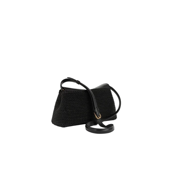 T-Lock woven-leather clutch in Black - Image 4