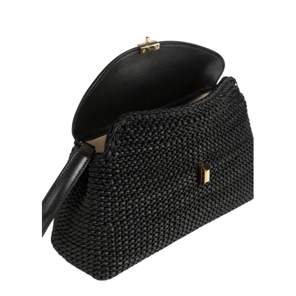 T-Lock woven-leather clutch in Black - Image 5