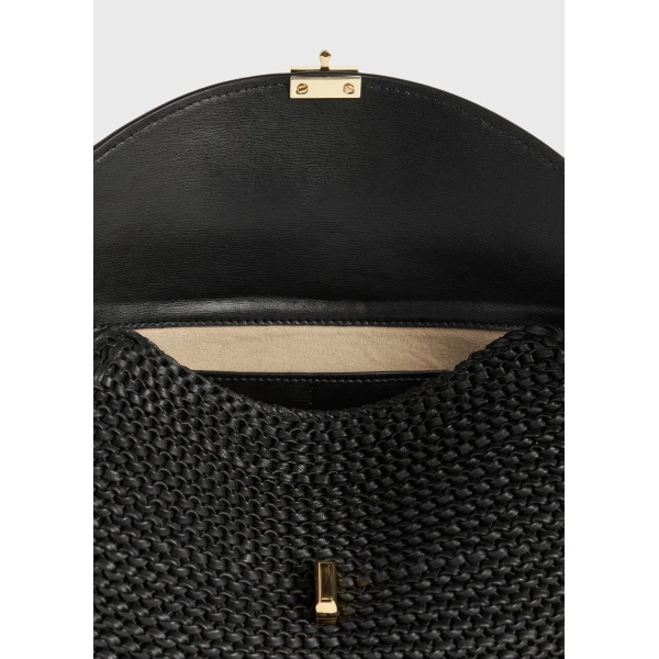 T-Lock woven-leather clutch in Black - Image 6