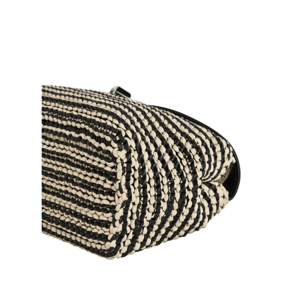 T-Lock woven-leather clutch in Black / Sand - Image 5