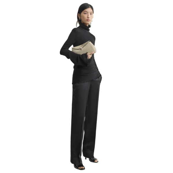 T-Lock woven-leather clutch in Fawn - Image 3