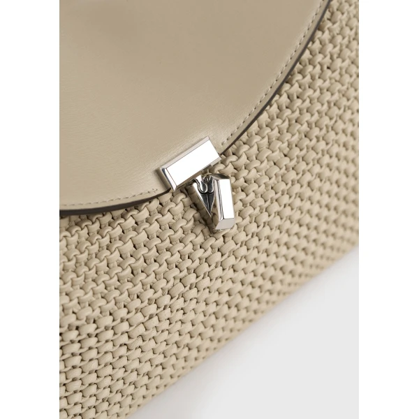 T-Lock woven-leather clutch in Fawn - Image 5