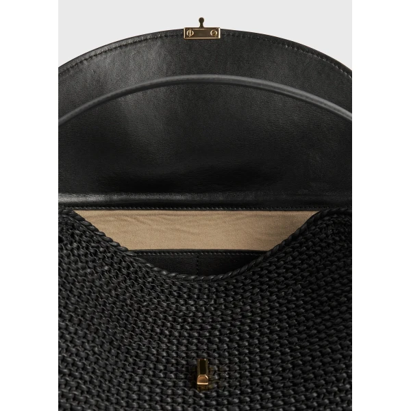 T-Lock woven-leather top handle in Black - Image 6