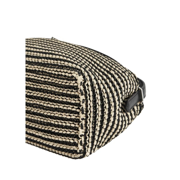 T-Lock woven-leather top handle in Black / Sand - Image 6