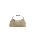 Toteme T-Lock woven-leather top handle in Fawn