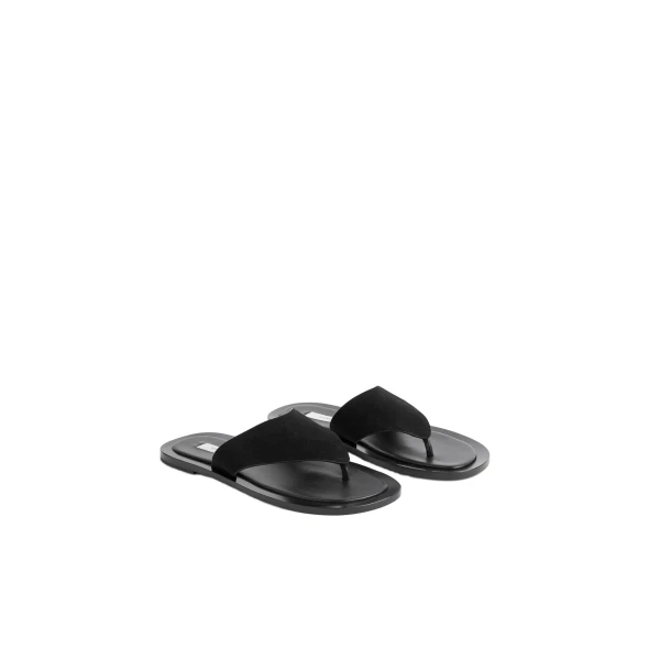 T-bar suede sandals in Black - Image 4