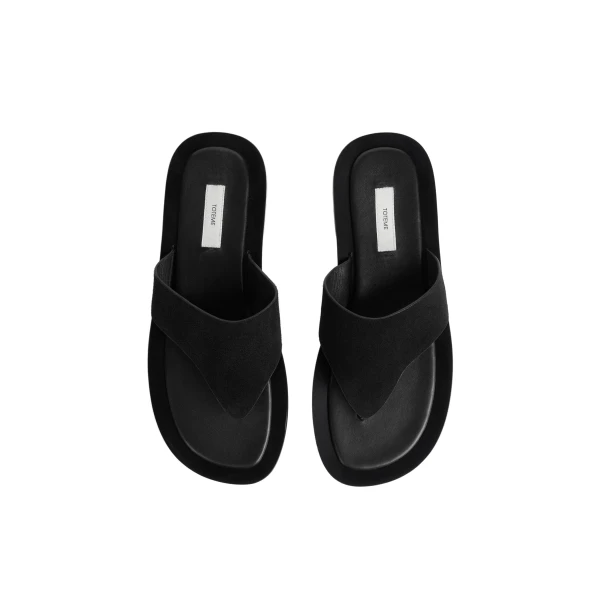 T-bar suede sandals in Black - Image 5