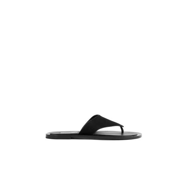 T-bar suede sandals in Black