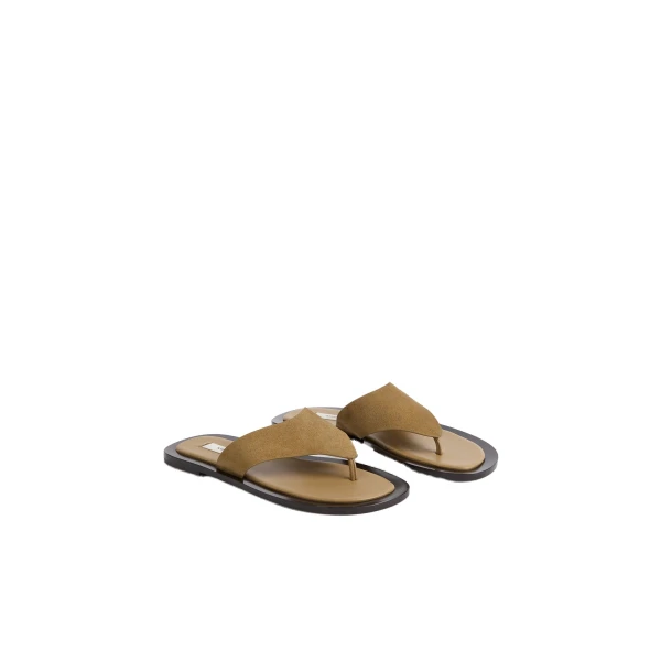T-bar suede sandals in Desert - Image 4