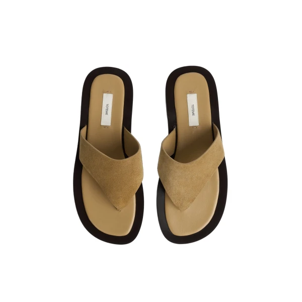 T-bar suede sandals in Desert - Image 5