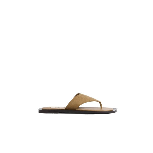 T-bar suede sandals in Desert