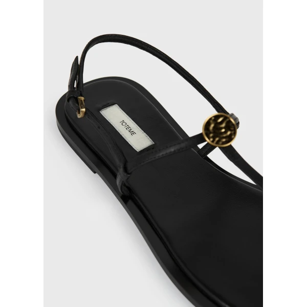T-strap nappa sandals in Black - Image 5
