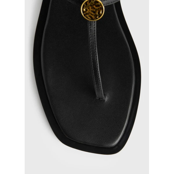 T-strap nappa sandals in Black - Image 6