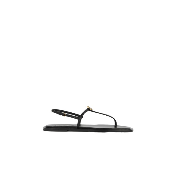 Toteme T-strap nappa sandals in Black