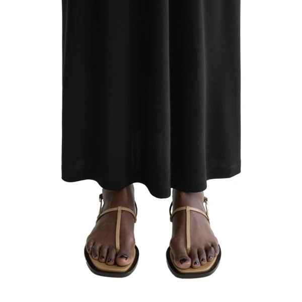 T-strap nappa sandals in Desert / Dark brown - Image 2