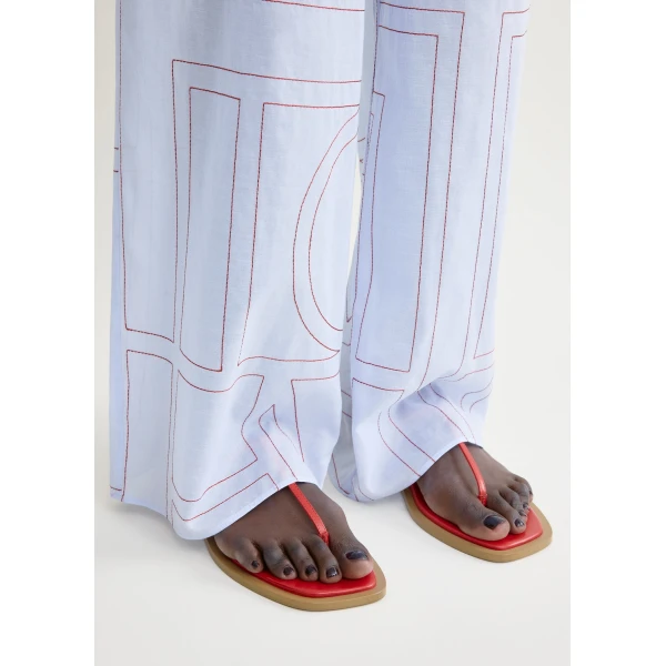 T-strap nappa sandals in Red / Desert - Image 3