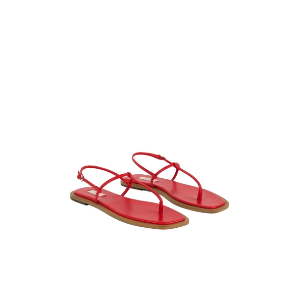 T-strap nappa sandals in Red / Desert - Image 4