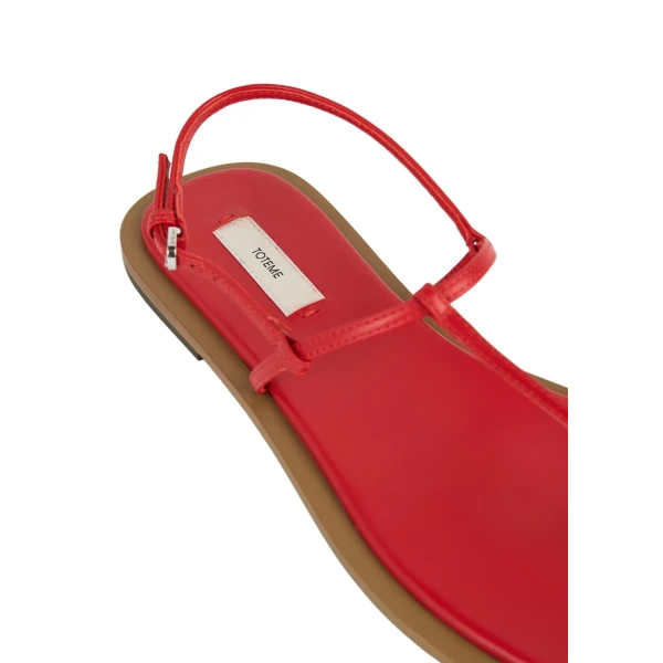 T-strap nappa sandals in Red / Desert - Image 6