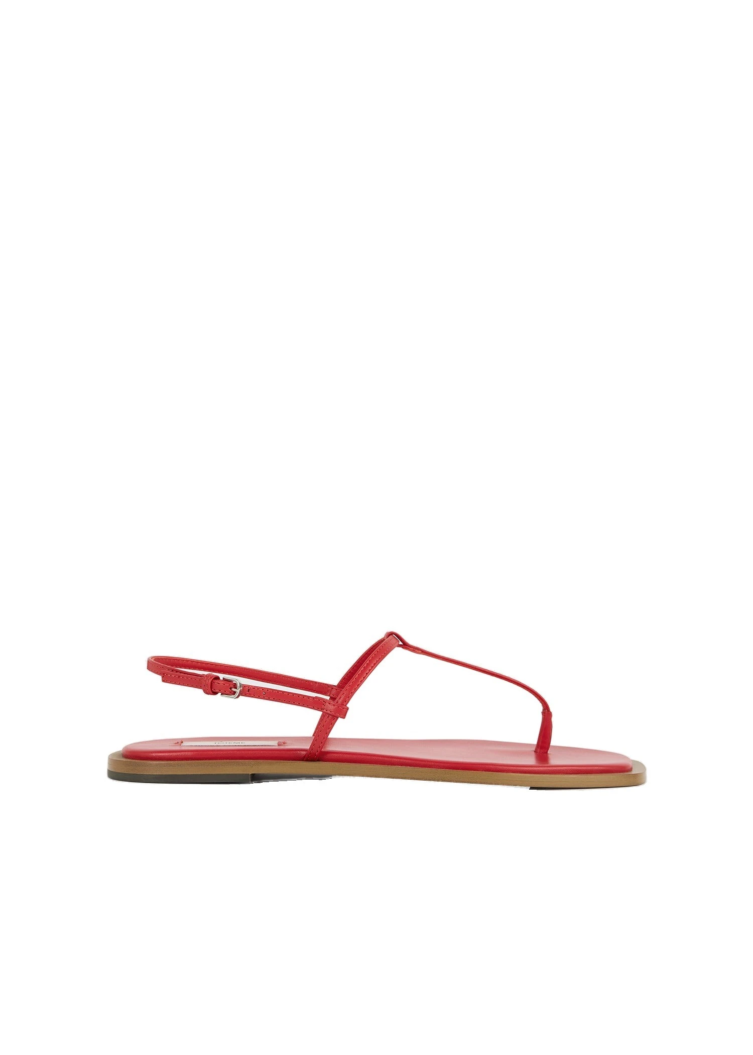 T-strap nappa sandals in Red / Desert