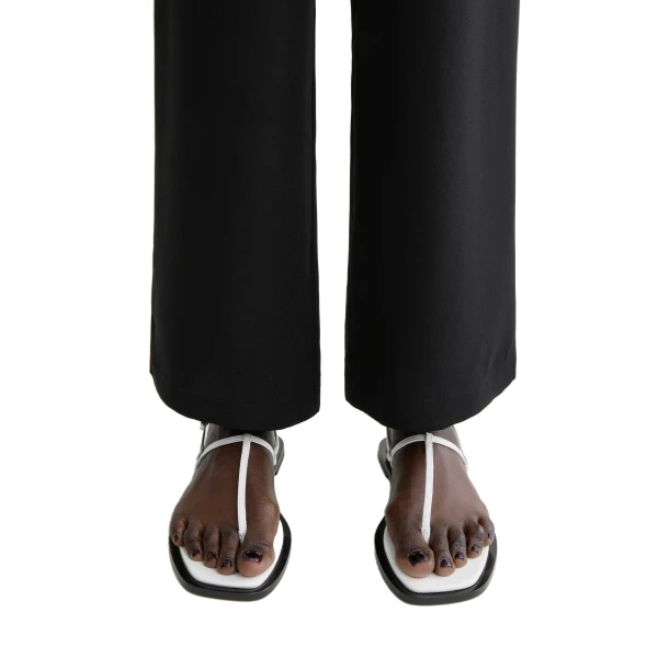 T-strap nappa sandals in White / Black - Image 2