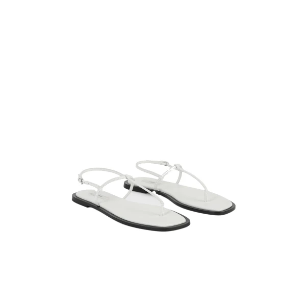 T-strap nappa sandals in White / Black - Image 4