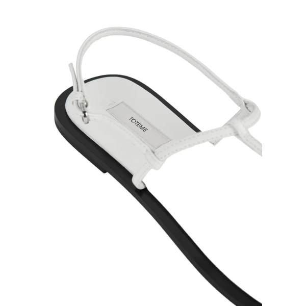 T-strap nappa sandals in White / Black - Image 6