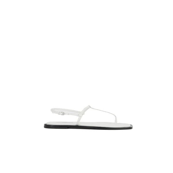 Toteme T-strap nappa sandals in White / Black