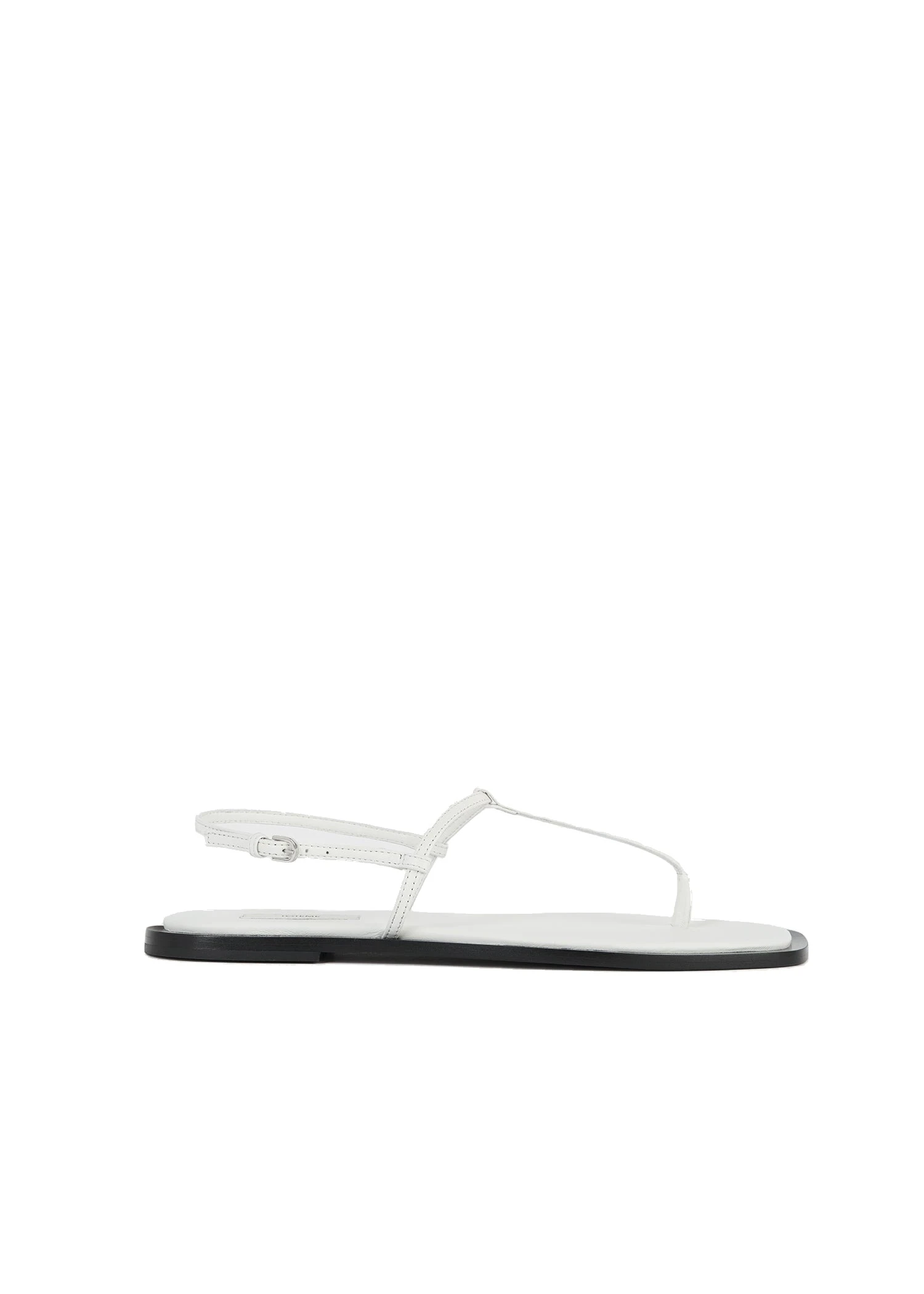 T-strap nappa sandals in White / Black