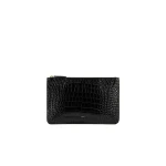 Toteme Threefold croco-embossed clutch in Black